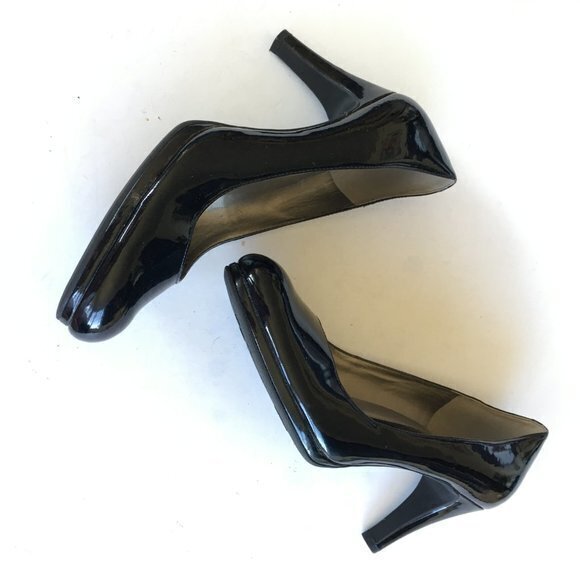 NATURALIZER LENNOX Black‎ Patent Leather Heels Pumps Womens Size 8M Work - Picture 6 of 9